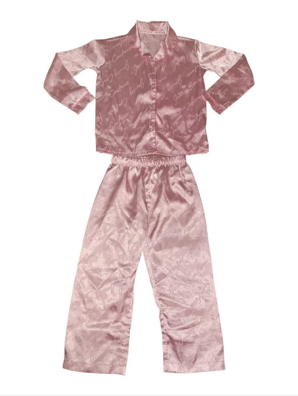 Juicy Couture Pink Satin Sleepwear Set Size 4/5 Girls.